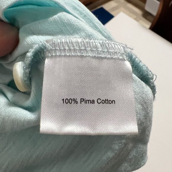 Peter Millar Crown Crafted Polo Shirt Preppy Light Blue Teal Men's size Medium - Picture 5 of 7